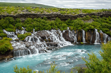 Hraunfossar waterfall in Iceland