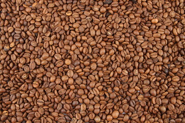 Background covered with coffee beans