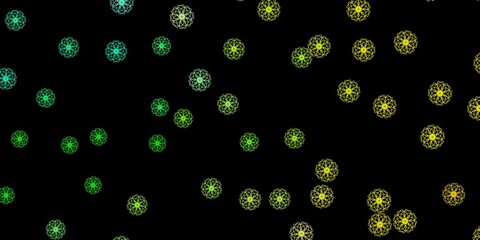 Dark Green, Yellow vector background with random forms.