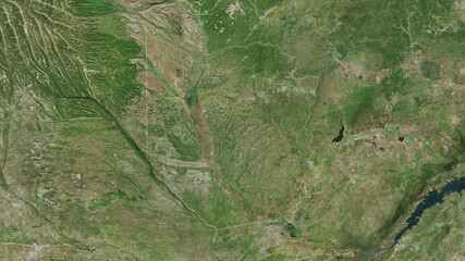 Western, Zambia - outlined. Satellite