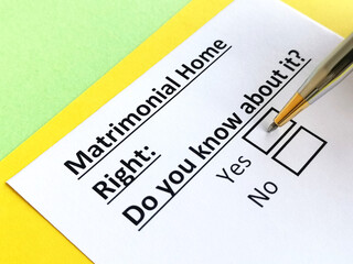 Obraz premium Questionnaire about family law