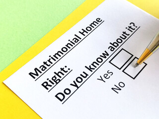 Obraz premium Questionnaire about family law