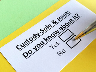 Obraz premium Questionnaire about family law