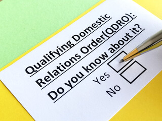 Obraz premium Questionnaire about family law