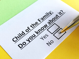 Obraz premium Questionnaire about family law