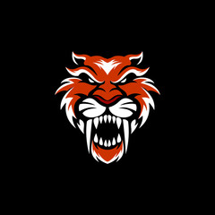 Obraz na płótnie Canvas sabertooth tiger mascot logo for e sport team or t shirt badge