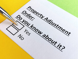Fototapeta premium Questionnaire about family law