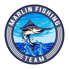 Marlin sport team logo design