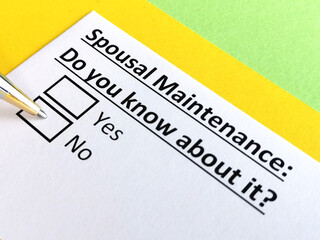 Fototapeta premium Questionnaire about family law
