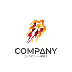 Vector logo of comet star. Modern style. Logo template ready for use. © Amelia