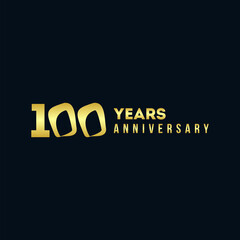 100 Years Anniversary Gold Number Vector Design