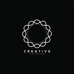 mandala white monogram vector logo