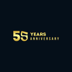 55 Years Anniversary Gold Number Vector Design