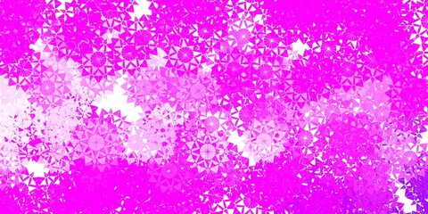 Light Purple, Pink vector layout with beautiful snowflakes.