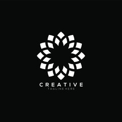 mandala white monogram vector logo