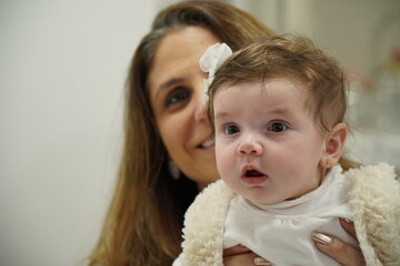 portrait of mother and daughter