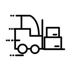 forklift with boxes carton delivery service line style
