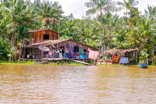 hut on the river