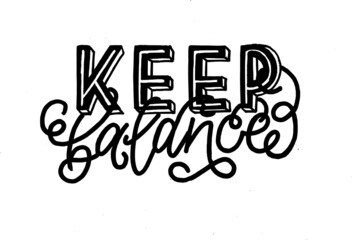 Vector lettering yoga keep balance