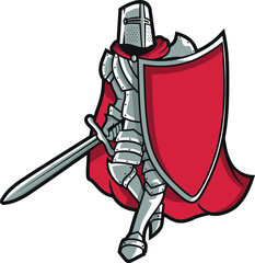 Knight soldier Logo Vector Illustration