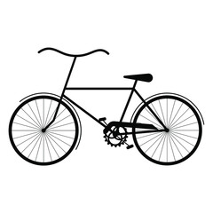 Bicycle, black outline isolated on a white background. Vector illustration, eps 10. Concept: decoration, sports equipment, icon, icon, symbol, sign, sport, track.