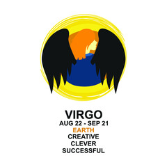 Zodiac mythology Virgo vector illustration