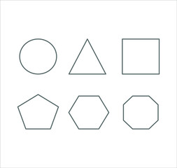 Outline geometric shapes icon vector on white background