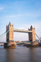 Fototapeta na wymiar Portrait view of Tower bridge in London, UK