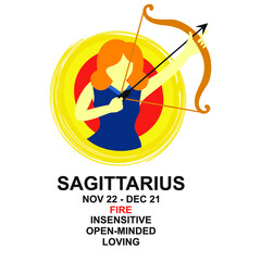 Zodiac mythology Sagittarius vector illustration