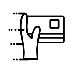 hand with credit card line style icon