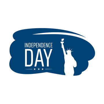 Independence day in the United States is July 4. Vector illustration with the image of the American flag, the statue of liberty and new York. American skyscraper. American public holidays