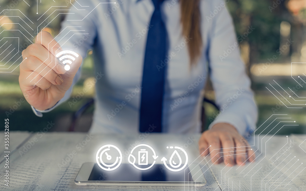Aufkleber internet technology wireless wi fi connections and networking concept.