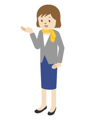 Illustration of a businesswoman guiding the customer
