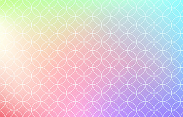 背景素材 淡い虹色グラデーションと和柄パターンのイラスト Abstract Wall Mural Abstra Tkm