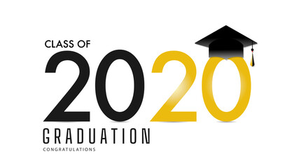 Graduation  Class of 2020 logo simple template ,Isolated on white background ,Vector illustration EPS 10