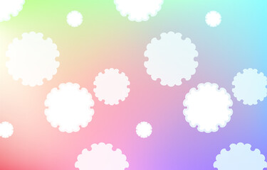 背景素材：淡い虹色グラデーションと和柄パターンのイラスト