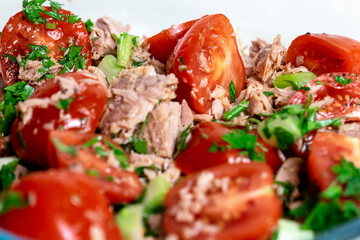 tomato salad with feta cheese and basil