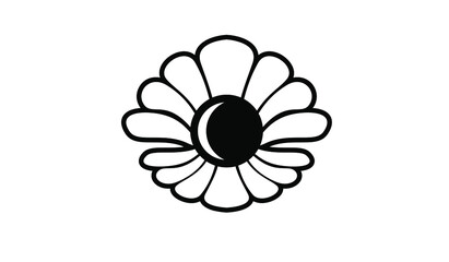 abstract simple pearl gem silhouette black logo icon design