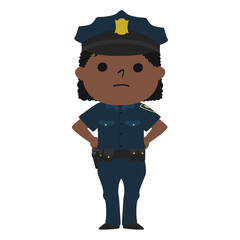 女性警察官のイラスト。