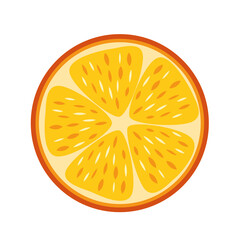 orange in vector flat style. single element, bright juicy fruit