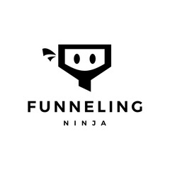 funneling ninja logo vector icon illustration