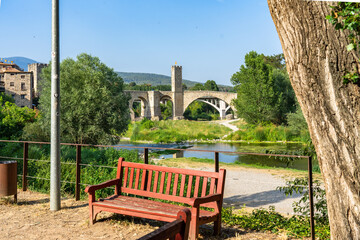 Landscape medieval village Besalu, Catalonia, Spain