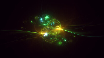 3D rendering abstract multicolor fractal light background