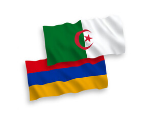 Flags of Armenia and Algeria on a white background