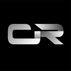 Initial letter CR uppercase modern and simple logo linked white colored, isolated in black background. Vector design template elements for company identity.