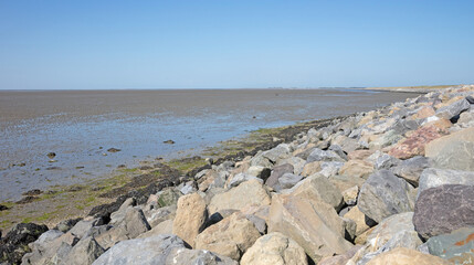 The mud flats on the waddensea