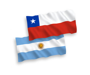 Flags of Chile and Argentina on a white background