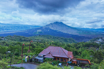 Unique architectural building whish is the Bali signature with the great Batur Volcano as the...