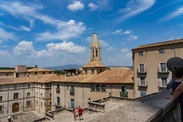 Cityscape of Girona in Catalonia, Spain.