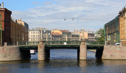 Naklejka premium Malo-Kalinkin bridge in St. Petersburg, Russia July 2017